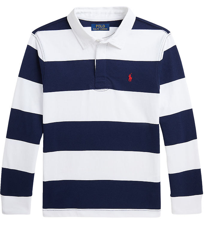 14: Polo Ralph Lauren Polobluse - C Core - Navy/Hvidstribet