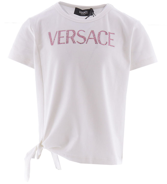 15: Versace T-shirt - Hvid/Pink m. Similisten