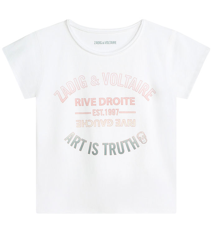 5: Zadig & Voltaire T-shirt - Amber - Hvid m. Rosa