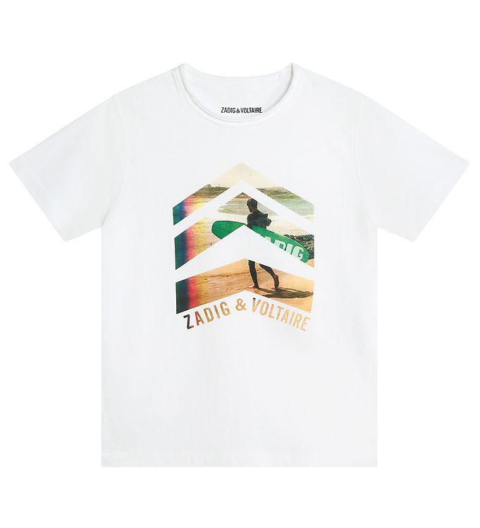 9: Zadig & Voltaire T-shirt - Toby - Hvid m. Surfer
