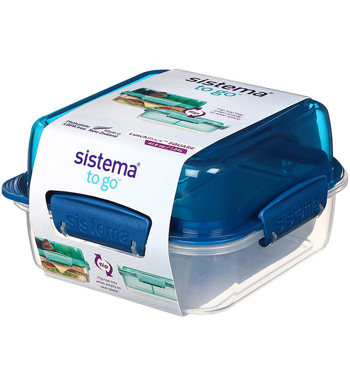 Sistema Madkasse - Lunch Stack To Go Square 1,24L - Blå