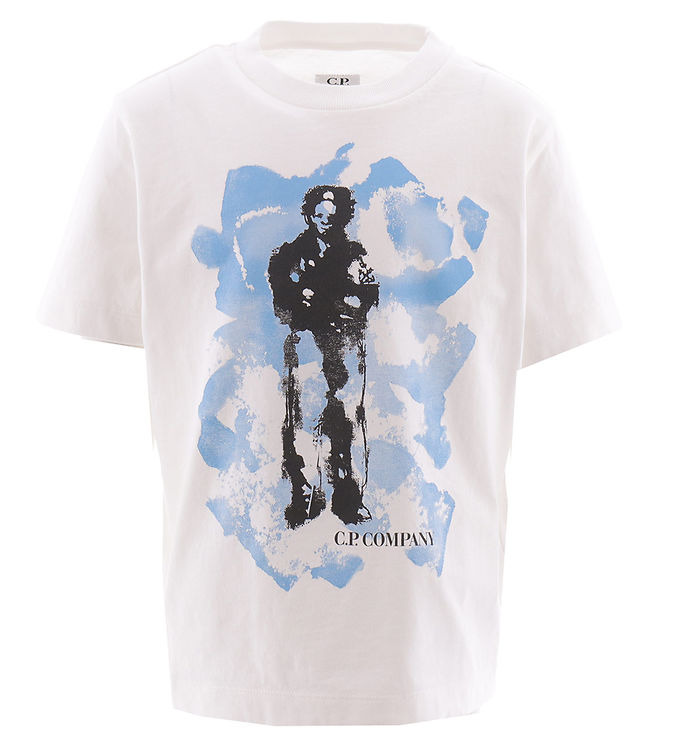 #2 - C.P. Company T-shirt - Gauze White m. Blå