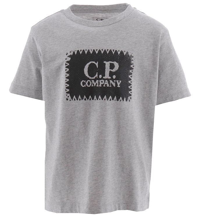 12: C.P. Company T-shirt - Gråmeleret m. Sort