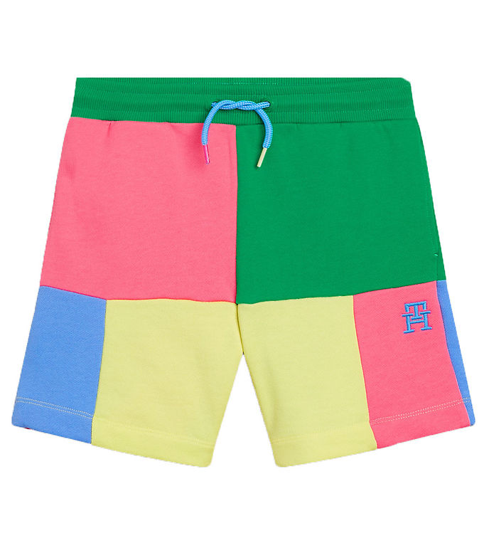 Tommy Hilfiger Sweatshorts Colorblock Monogram Grøn Gul