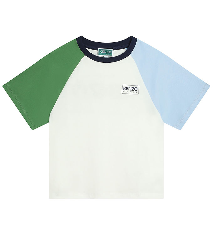 Kenzo T-shirt - Ivory m. Grøn/Lyseblå