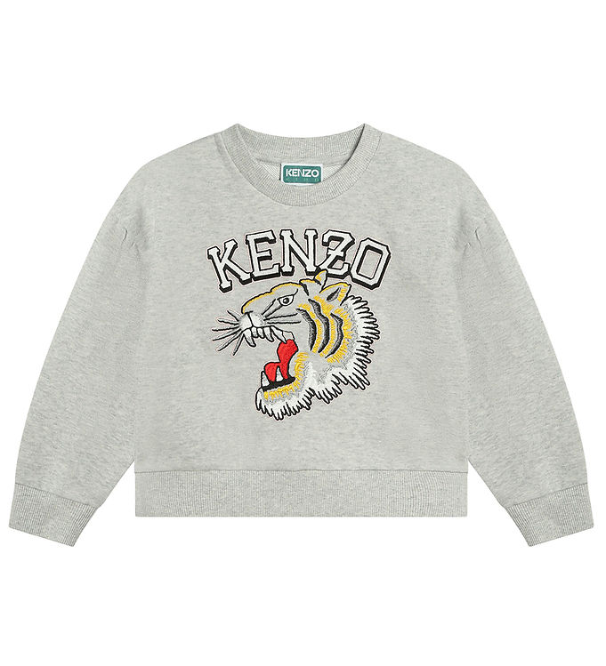 Kenzo Sweatshirt - Gråmeleret m. Tiger