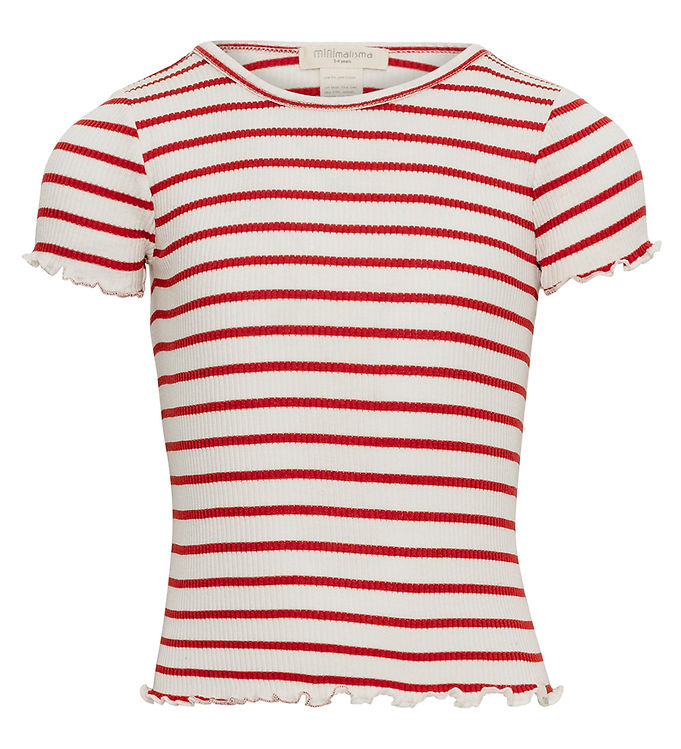 11: Minimalisma T-shirt - Blomst - Silke/Bomuld - Poppy Stripes