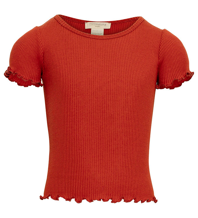 6: Minimalisma T-shirt - Blomst - Silke/Bomuld - Poppy Red