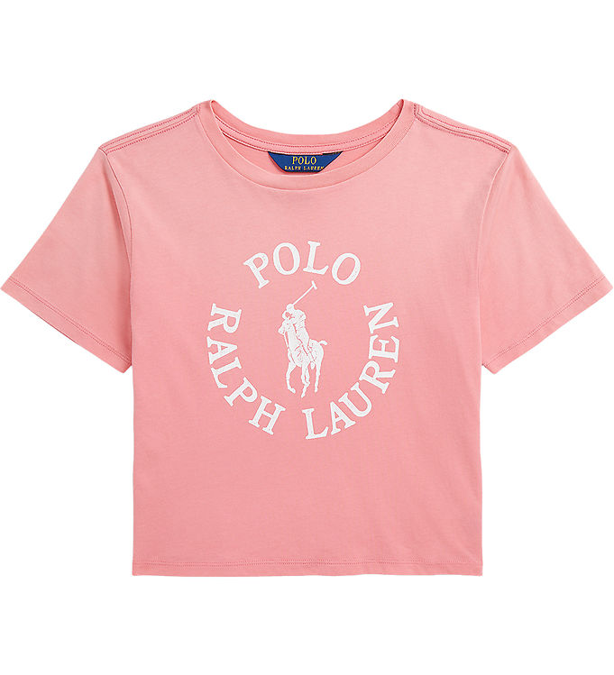 Polo Ralph Lauren T-shirt - Pink m. Hvid