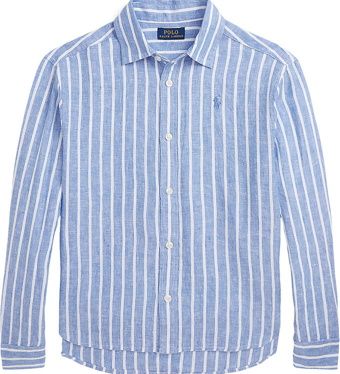 Polo Ralph Lauren Skjorte - Lismore - Hør - Blå/Hvidstribet