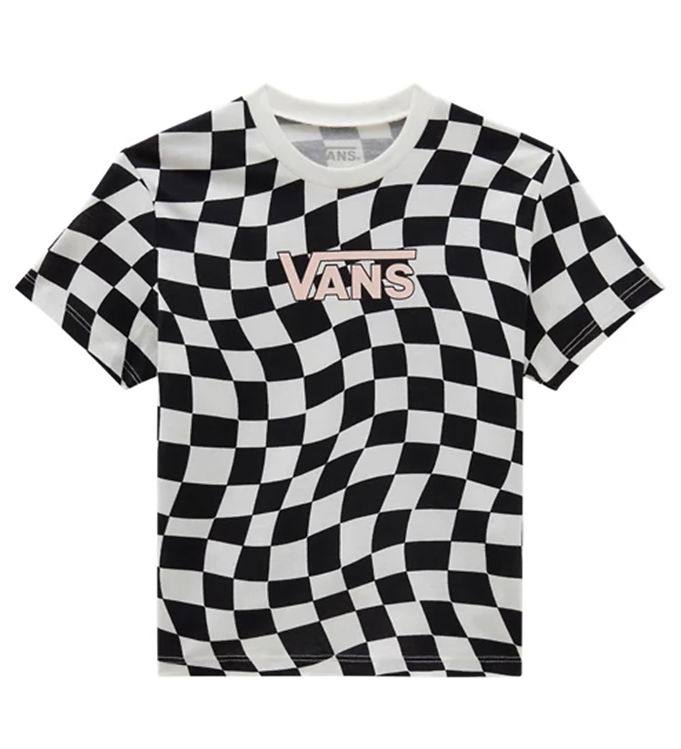 10: Vans T-shirt - Warped 66 Check Crew - Black/Marshmallow