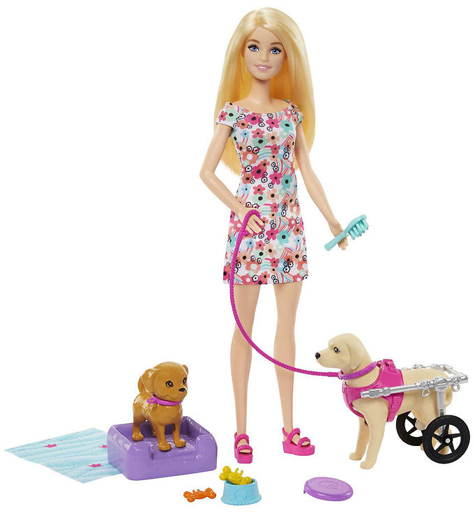 Barbie Dukkesæt - 30 cm og Hund i kørestol unisex