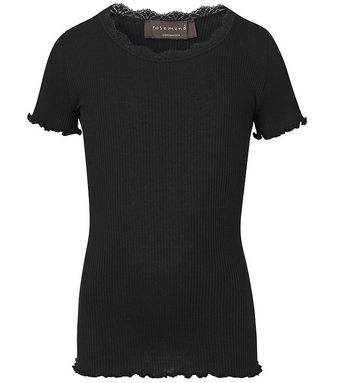 10: Rosemunde T-shirt - Silke/Bomuld - Noos - Sort