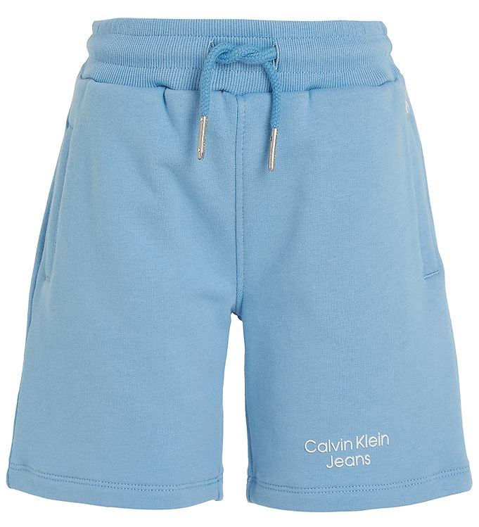 4: Calvin Klein Sweatshorts - Stack Logo Jogger - Dusk Blue
