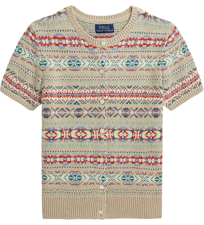 Polo Ralph Lauren Cardigan Bomuld Uld Beige Multifarvet