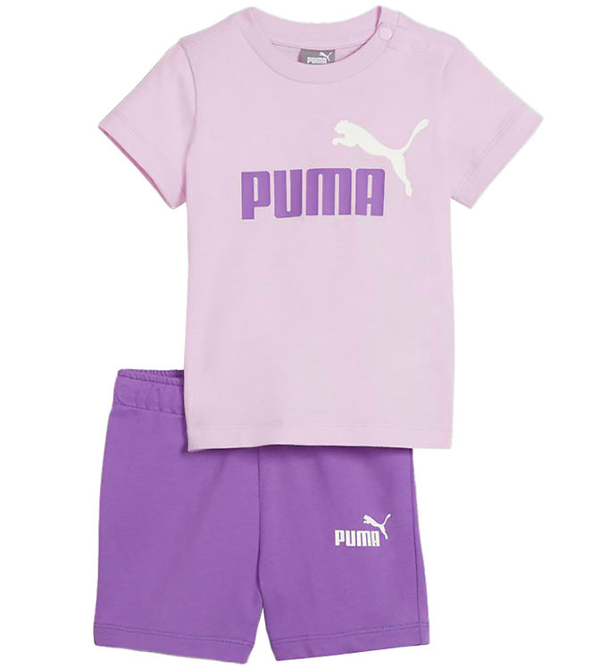 9: Puma Sæt - T-shirt/Shorts - Minicats - Grape Mist