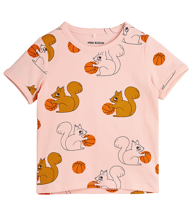 9: Mini Rodini T-shirt - Squirrels - Pink