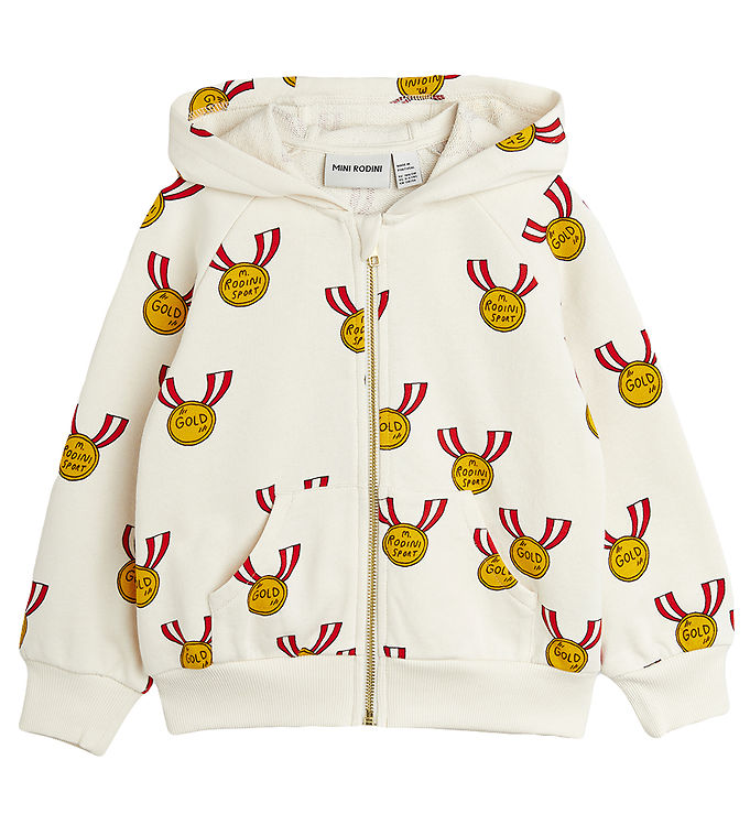 2: Mini Rodini Cardigan m. Hætte - Medals - Beige