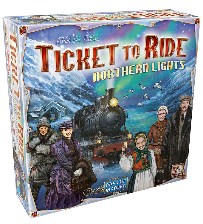 Ticket to Ride Northern Lights Nordic er en spændende udvidelse til det populære brætspil Ticket to Ride. Udforsk de smukke nordiske lande og udfordr dine venner i dette strategiske togtogeventyr. Med nye destinationer, kort og spiludflyttere tilføjer denne udvidelse en ny dimension til spillet og holder spændingen i top. Oplev en unik nordisk atmosfære og kæmp for at blive den bedste togrutebygger!

Hovedegenskaber og fordele:
1. Udforsk de nordiske lande med nye destinationer og ruter.
2. Spil som spiludflytter og brug specielle evner til at opnå fordele.
3. Tilføj en ny strategisk dimension til Ticket to Ride.
4. Hold spændingen i top med varierede spiloplevelser.
5. Udfordr dine venner i denne spændende togrutetilføjelse.
6. Nyd den unikke nordiske atmosfære i dette sjove og udfordrende brætspil.