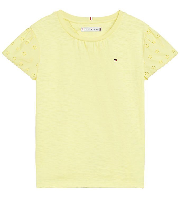 Tommy Hilfiger T-shirt - Broderie Anglaise - Yellow Tulip