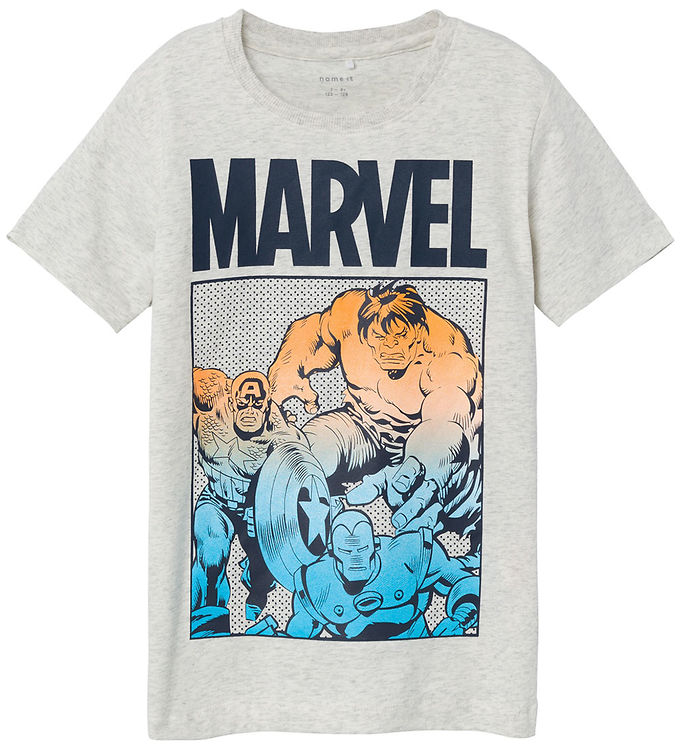 4: Name It T-Shirt - NkmFrance Marvel - Light Grey Melange