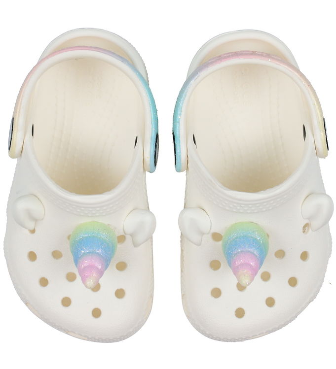 Crocs Sandaler - Classic Rainbow Unicorn Clog T - Chalk