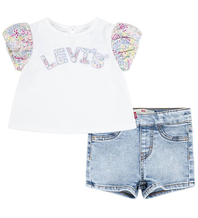 Levis Sæt - Shorts/T-shirt - Denim/Floral - Sugar Swizzle