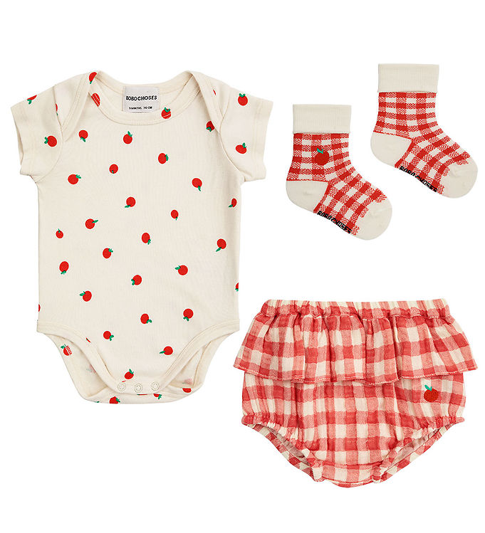 Bobo Choses Gaveæske - Body k/æ/Bloomers/Strømper - Baby Tomato