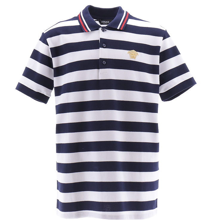 5: Versace Polo - Nautical Stripe - Navy/Multicolor/Gold