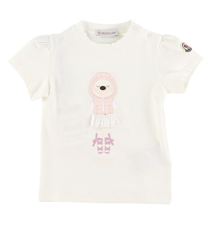 Moncler T-shirt - Hvid/Rosa m. Isbjørn