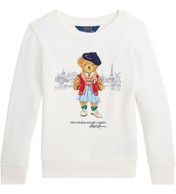 Billede af Polo Ralph Lauren Sweatshirt - Deckwash White m. Bamse