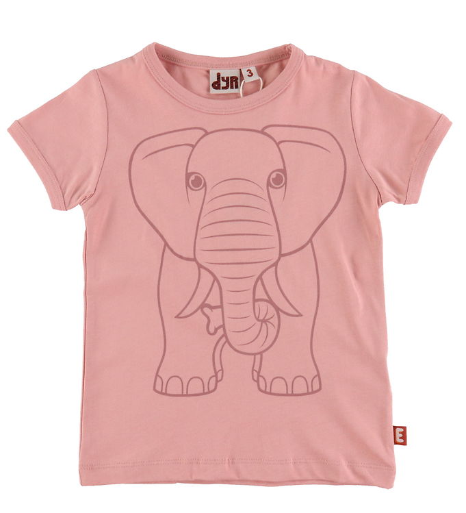 DYR DYR-Cph T-Shirt - Dyrhide Soft Rose Outline Elefant female
