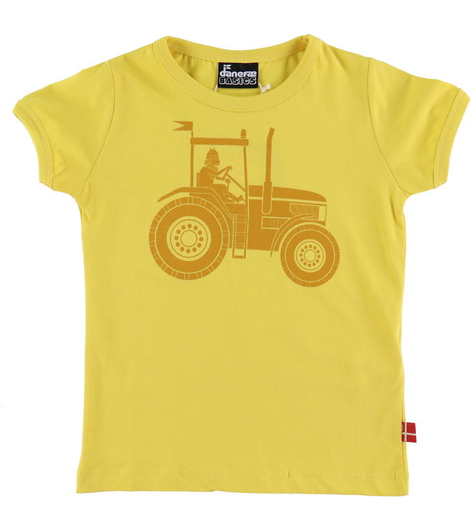 Danefæ T-Shirt - Danebasic - Faded Yellow Traktor