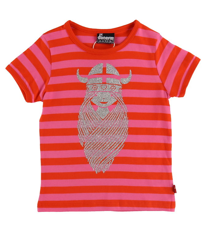 Danefæ T-Shirt - Danebasic - Bright Red/Super Pink Freja