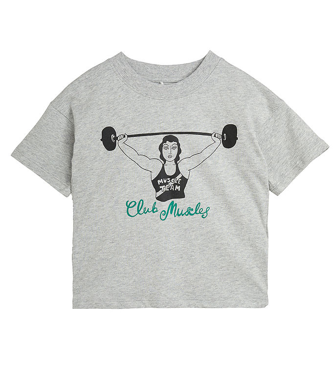 10: Mini Rodini T-shirt - Club Muscles - Grey Melange