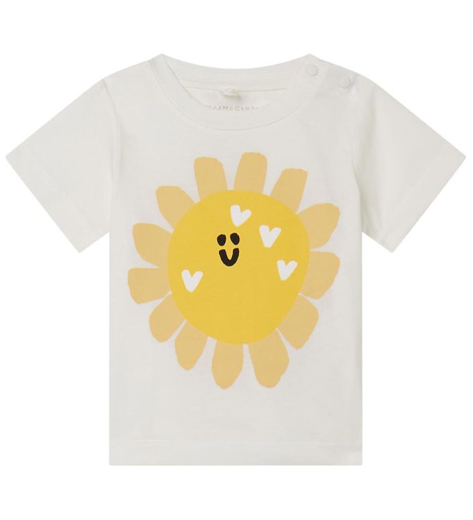 Billede af Stella McCartney Kids T-shirt - Hvid/Gul m. Sol