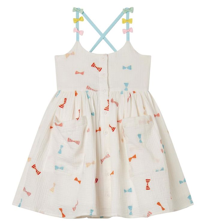 Stella McCartney Kids Kjole - Hvid m. Sløjfer