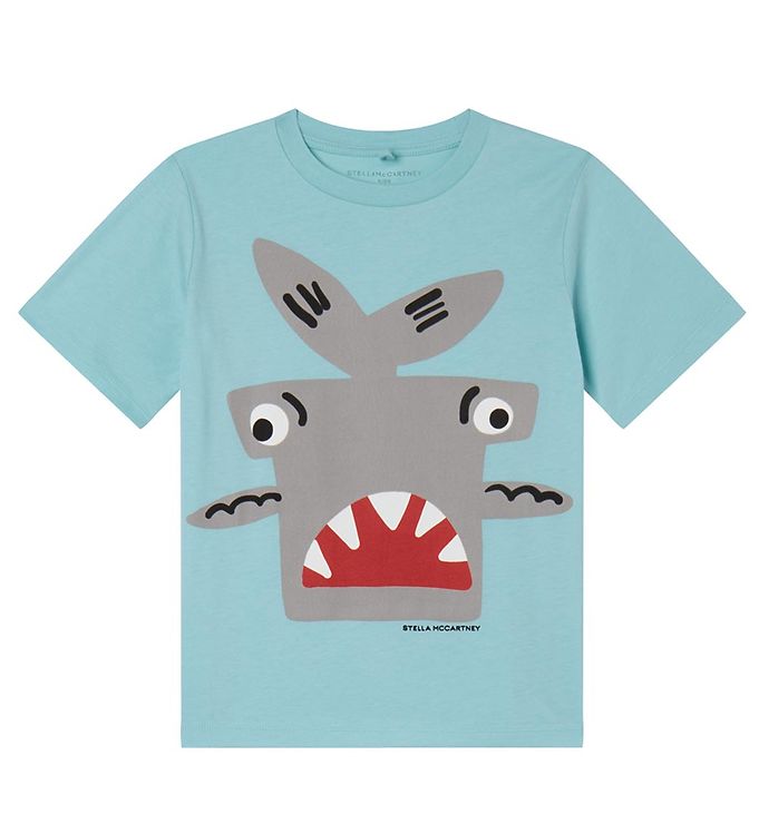 Billede af Stella McCartney Kids T-shirt - Lyseblå m. Haj
