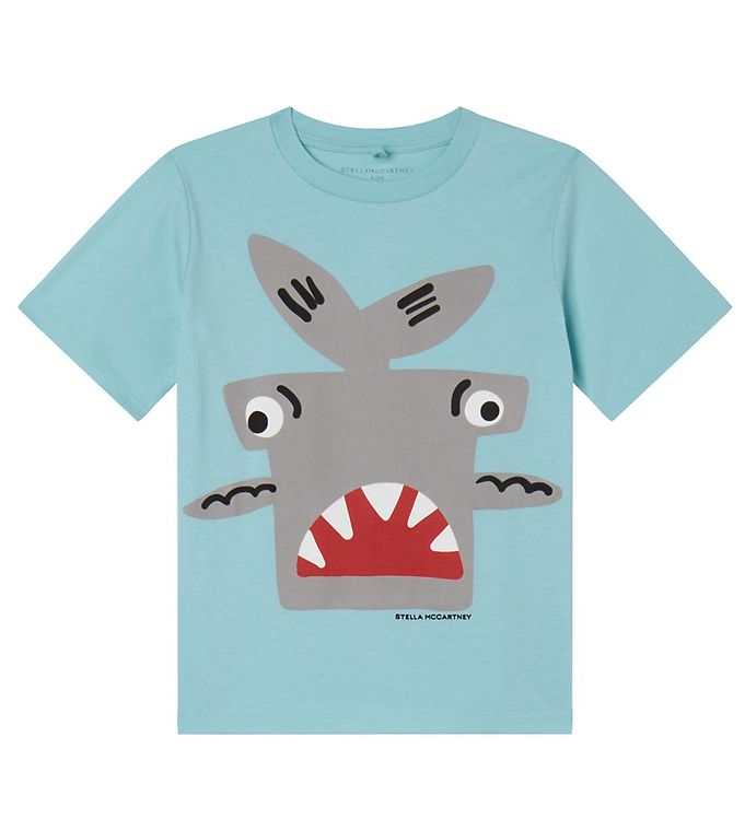 Stella McCartney Kids T-shirt - Lyseblå m. Haj