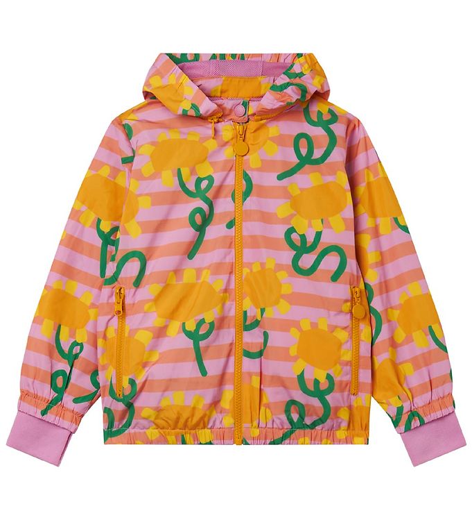 Stella Mccartney Kids Jakke Rosa/orangestribet M. Solsikker
