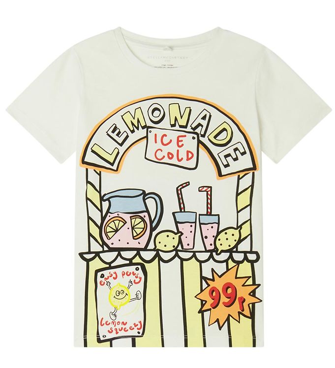 Stella Mccartney Kids T Shirt Hvid/gul M. Limonade