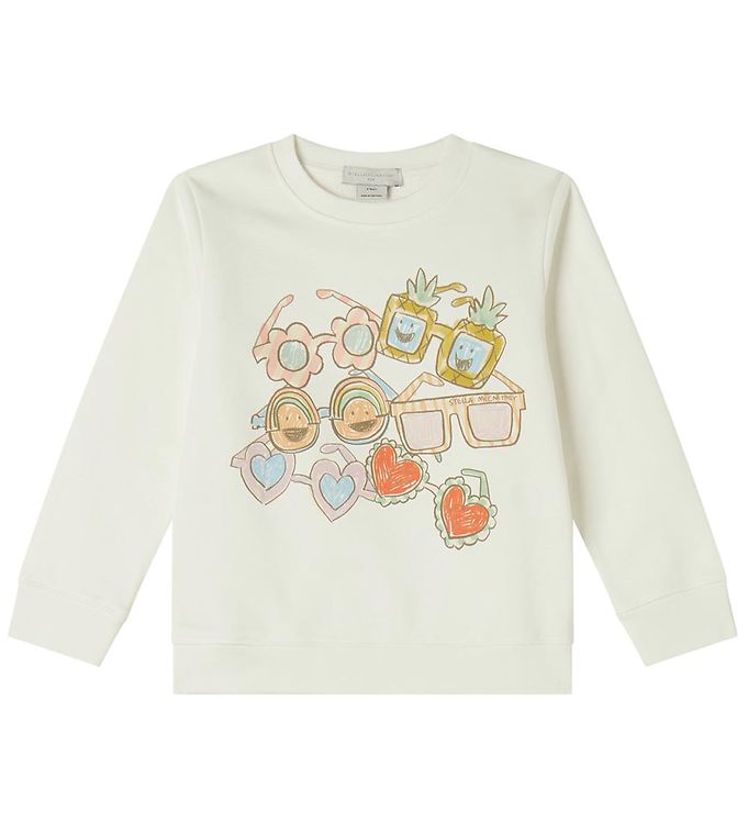 #3 - Stella McCartney Kids Sweatshirt - Hvid m. Solbriller