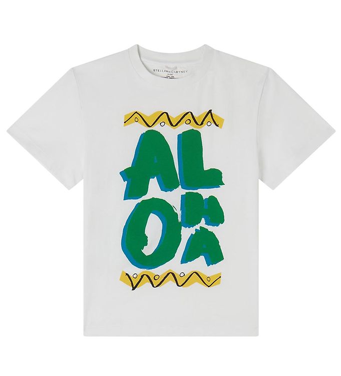 Stella McCartney Kids T-shirt - Hvid/Grøn m. Print