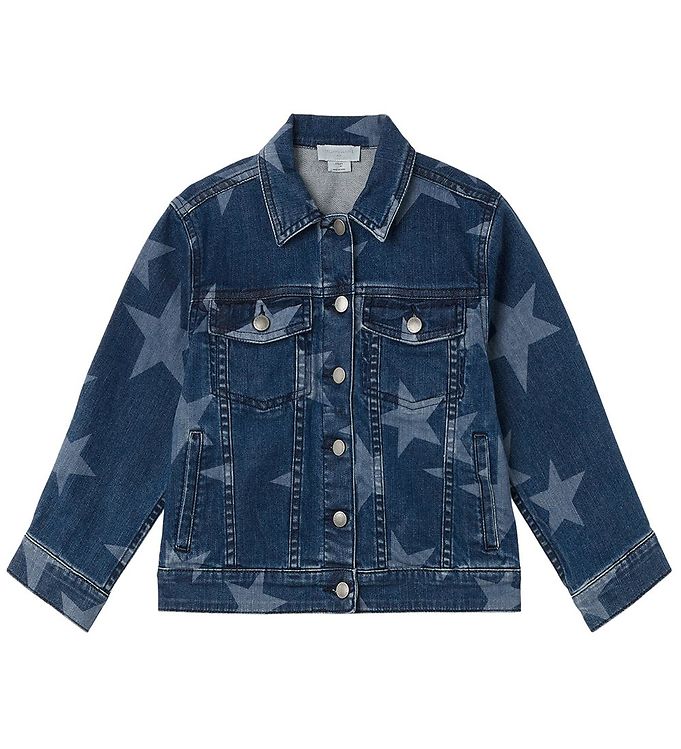 #3 - Stella McCartney Kids Denimjakke - Blå/Hvid m. Stjerner