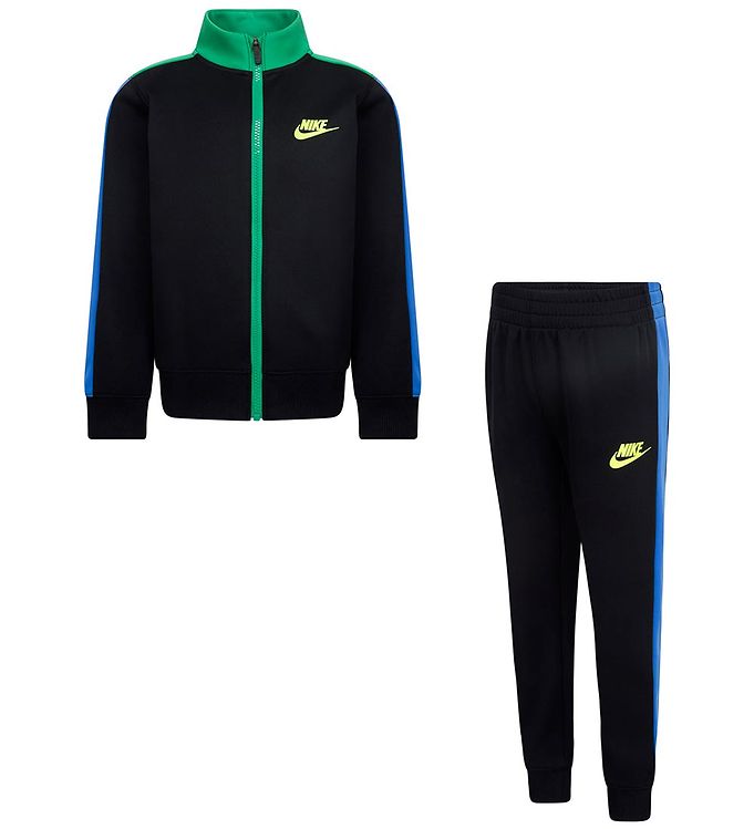 Nike Træningssæt - Cardigan/Bukser - Sort/Grøn