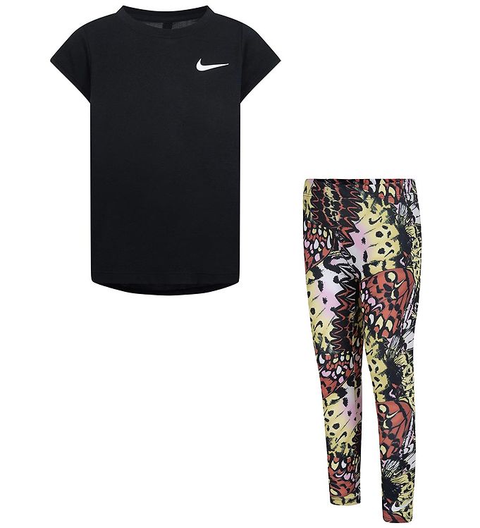 14: Nike Træningssæt - Leggings/T-shirt - Adobe