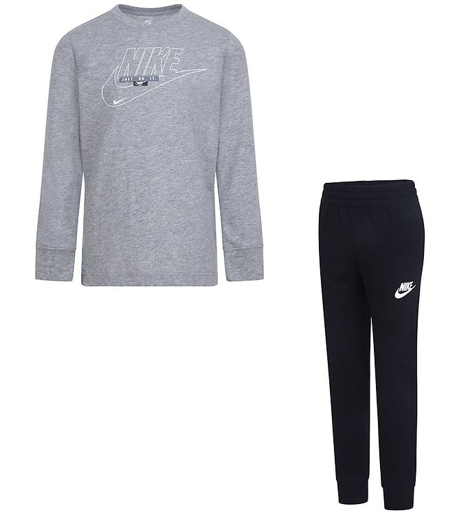 Nike Sæt - Sweatpants/Bluse - Sort/Grå