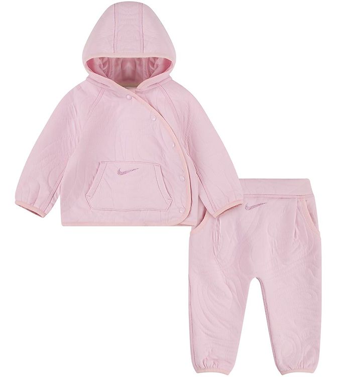 15: Nike Sæt - Quiltet - Bukser/Cardigan - Pink Foam