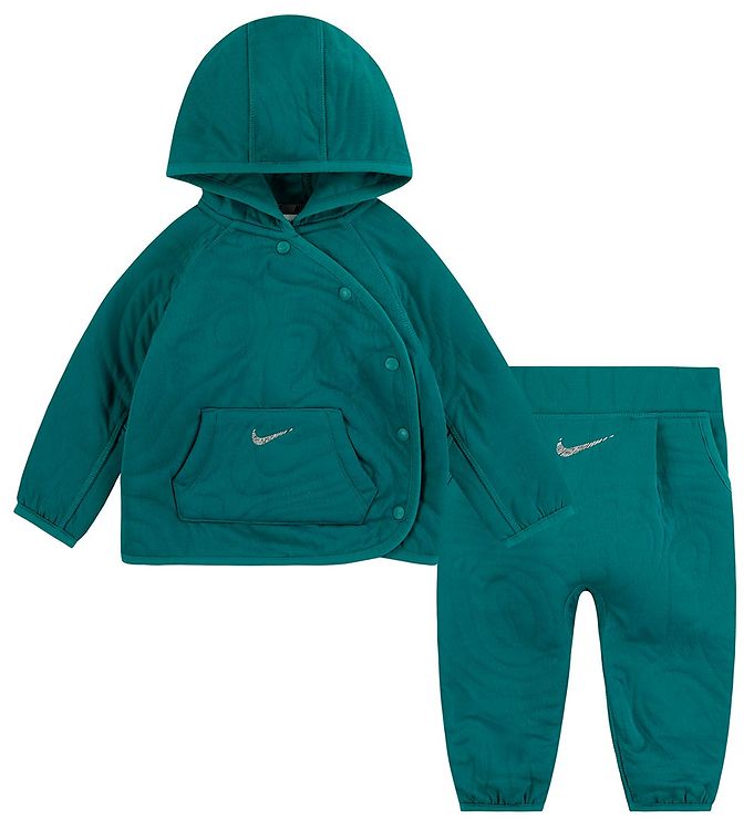 Nike Sæt - Quiltet - Bukser/Cardigan - Geode Teal