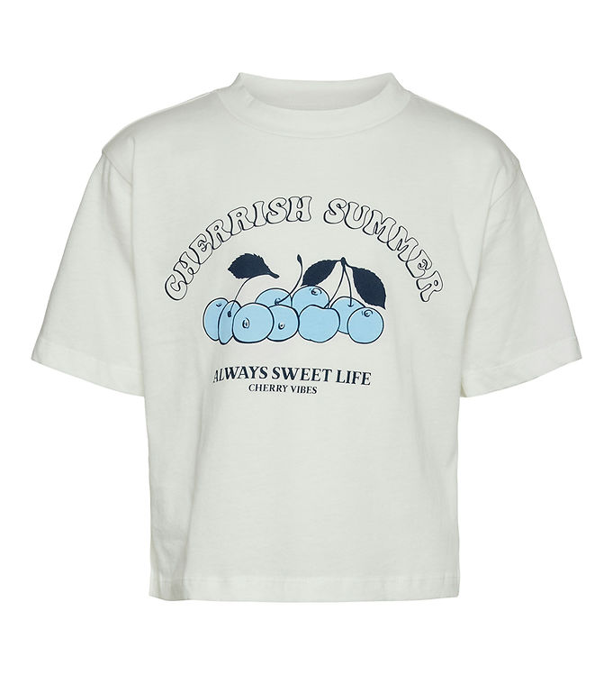 8: Vero Moda Girl T-shirt - VmCherry - Snow White/ Dutch Candy